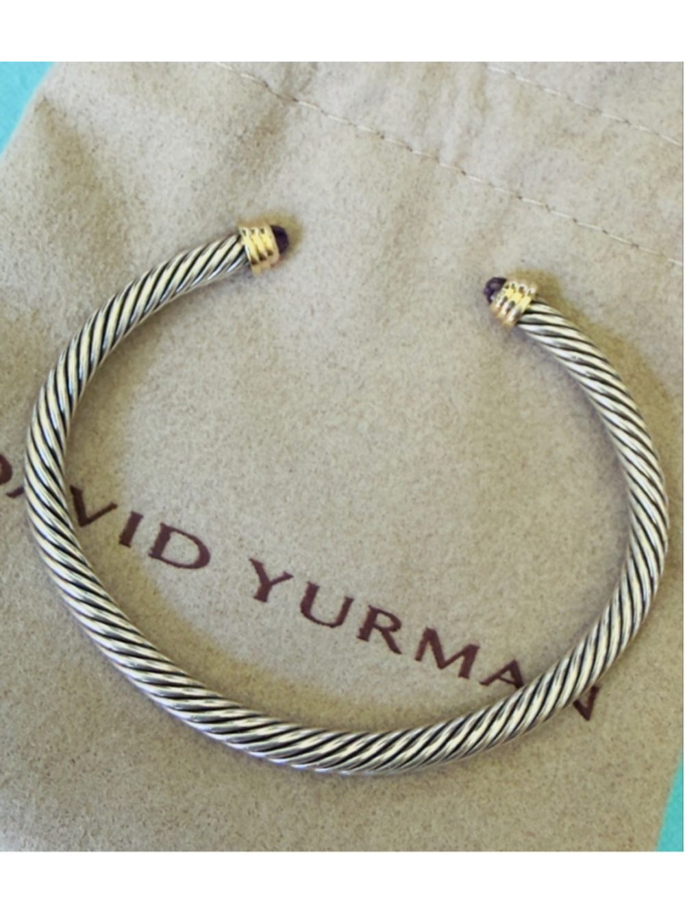 David Yurman CLASSIC CABLE BRACELET
Sterling Silver & 14K Gold and Amethyst, 5mm